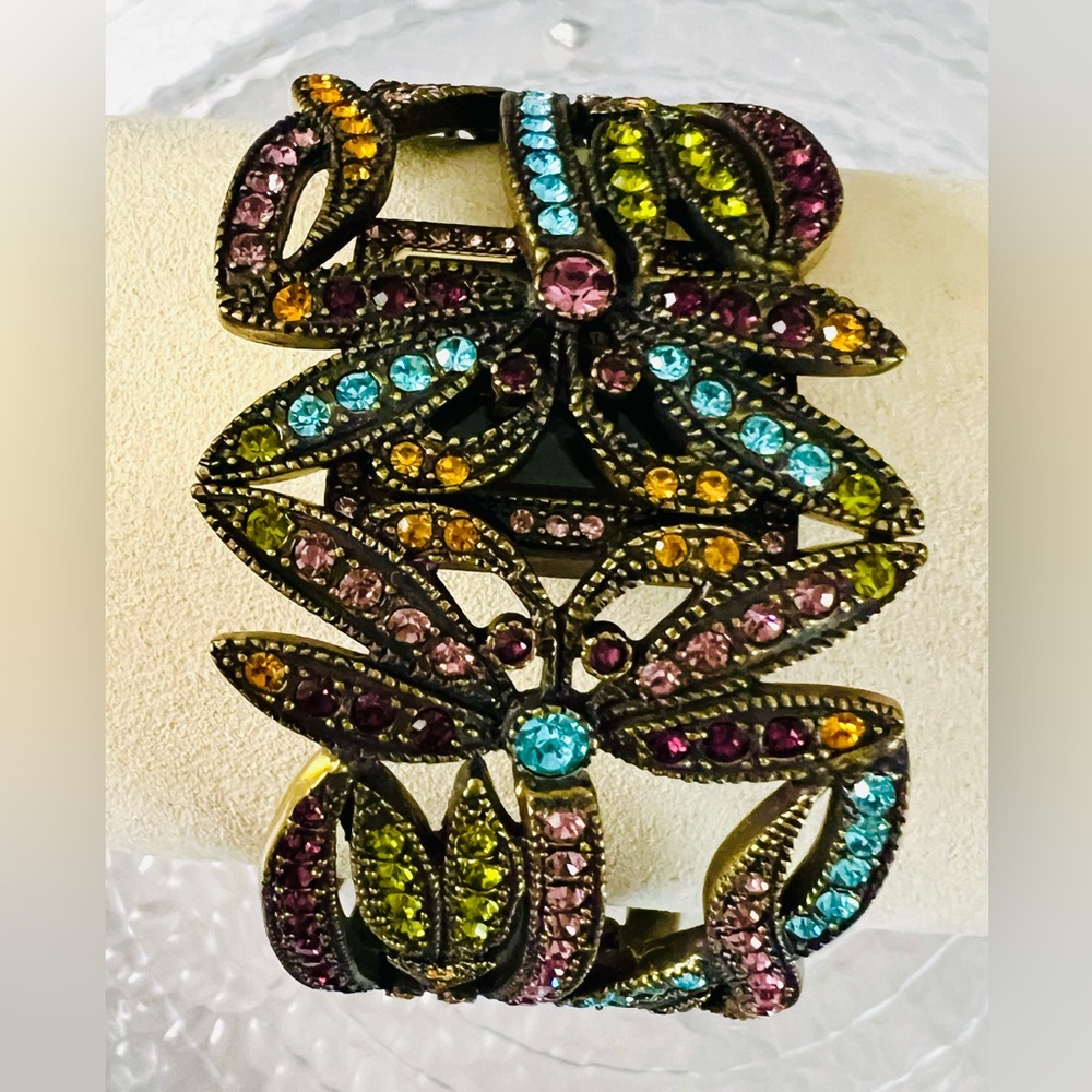 Heidi Daus Dragonfly Vintage/Unworn Swarovski Crystals Hidden Face Watch